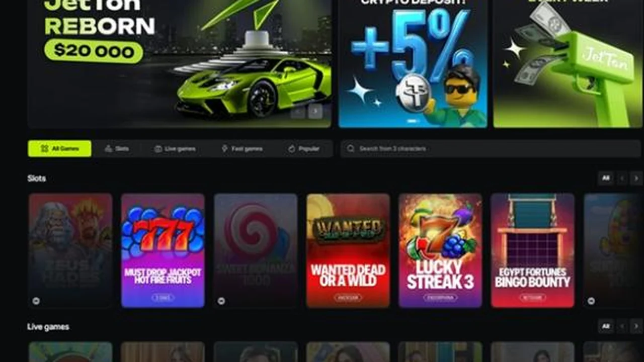 Jetton casino interface overview for jetton.tg6.casino